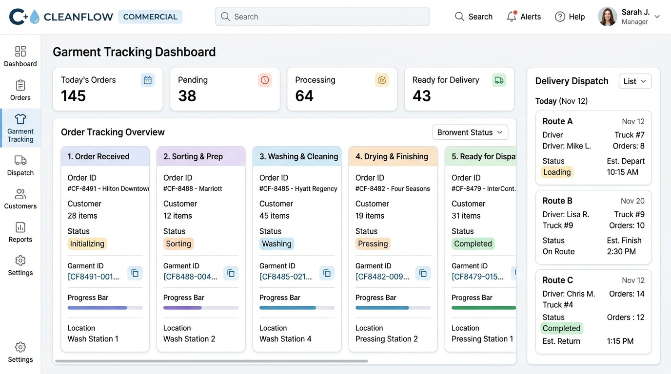 SoloPOS Laundry Management Dashboard